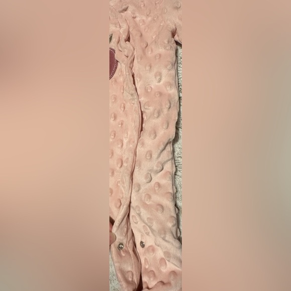 Kyle & Deena Pink Baby Dotted Textured Footie - Picture 2 of 8